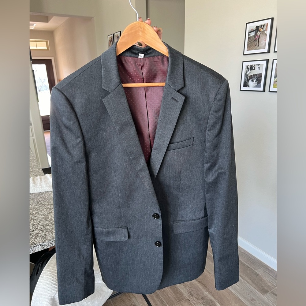 Men’s Express dark grey blazer 40R extra slim NWOT